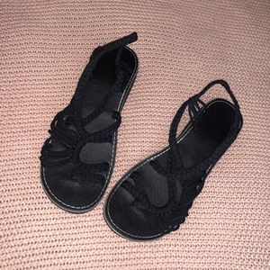 Black strappy sandals
